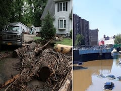 అమెరికాలో వరదల బీభత్సం! కొట్టుకుపోయిన రోడ్లు, వందల విమానాల రద్దు