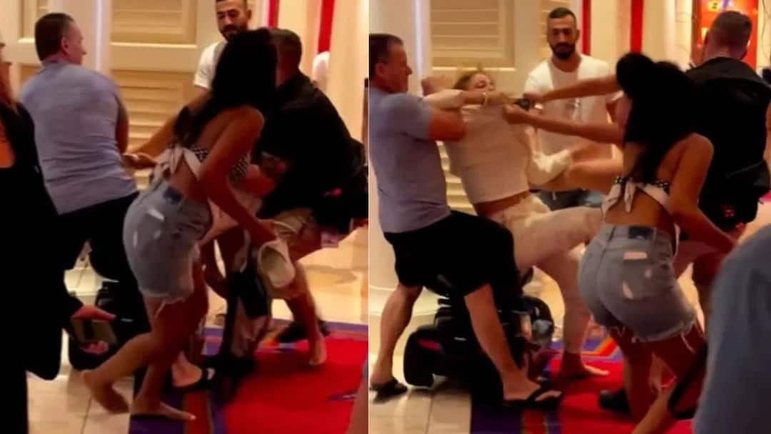 women brawling in five star hotel people will shocked after seeing this Viral Video: ਫਾਈਵ ਸਟਾਰ ਹੋਟਲ 'ਚ ਔਰਤਾਂ ਵਿਚਾਲੇ ਹੋਈ ਲੜਾਈ, ਲੜਾਈ ਦਾ ਅੰਦਾਜ਼ ਦੇਖ ਕੇ ਯਾਦ ਆ ਜਾਵੇਗਾ ਰਾਇਲ ਰੰਬਲ