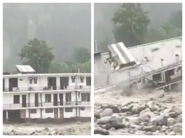 Himachal Pradesh Rain 3 storey hotel collapse into heavy rain in manali video viral Shocking Video: பார்த்தாலே ஷாக் ஆகுது! ஒரு நொடியில் சரியும் கட்டடங்கள்...தத்தளிக்கும் ஹிமாச்சல் பிரதேசம்!