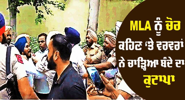 AAP workers beat man in front of the police AAP ਵਿਧਾਇਕ ਸਰਬਜੀਤ ਕੌਰ ਮਾਣੂਕੇ ਨੂੰ ਕਿਹਾ ਚੋਰ ਤਾਂ ਪੁਲਿਸ ਸਾਹਮਣੇ ਵਰਕਰਾਂ ਨੇ ਚਾੜ੍ਹ ਦਿੱਤਾ ਕੁਟਾਪਾ