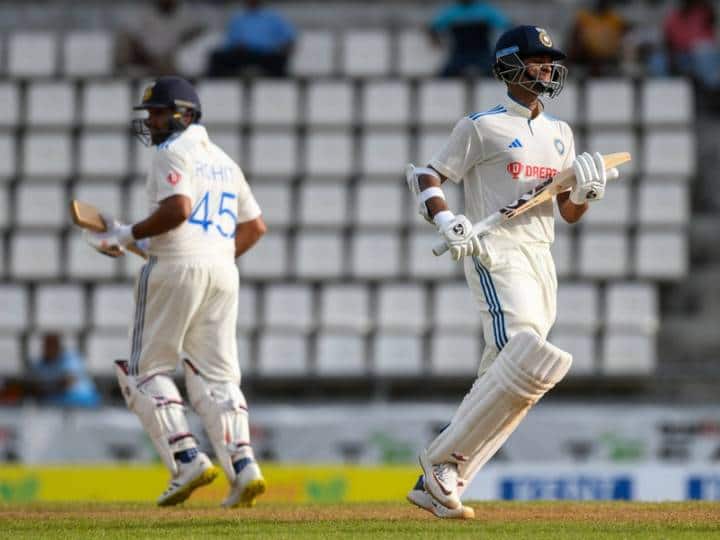 Captain Rohit Sharma scored a century against West Indies IND vs WI 1st Test: કેપ્ટન રોહિત શર્મા 103 રન બનાવી આઉટ, ભારતના એક વિકેટે 229 રન