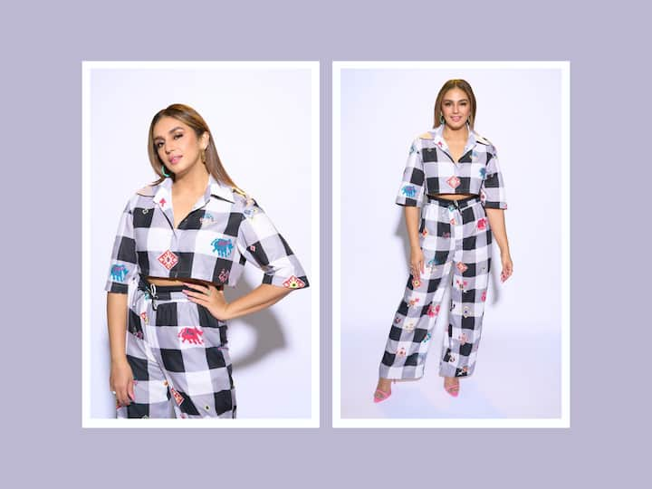 Huma Qureshi took to Instagram and shared pictures in a checkered co-ord set.