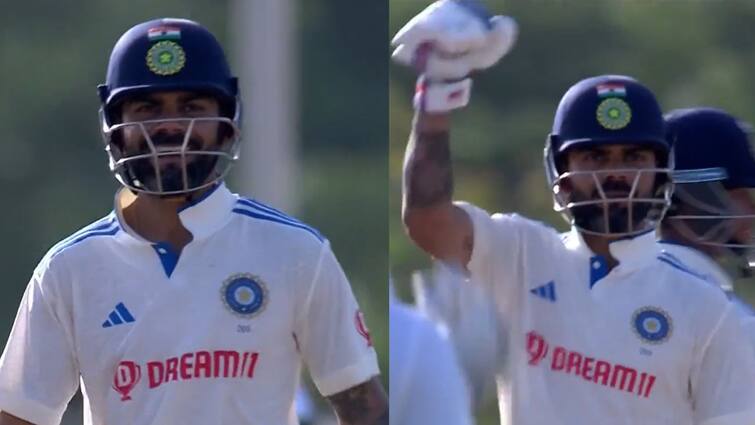 IND vs WI 1st Test: Virat Kohli jubilant following first boundary hit after 81 balls faced IND vs WI 1st Test: শতরান নয়, ৮১ বল পর চার মেরেই উচ্ছ্বাসে ভাসলেন বিরাট, ভাইরাল ভিডিও