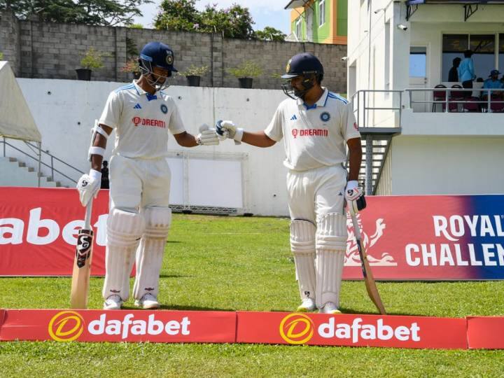 india vs west indies 1st test- day 2 india at 312 runs and lead by 162 runs yashasvi jaiswal and rohit sharma made hundred IND vs WI 1st Test: यशस्वी-रोहितची शतके, डोमिनिका कसोटीवर टीम इंडियाचे वर्चस्व; भारताकडे 162 धावांची आघाडी