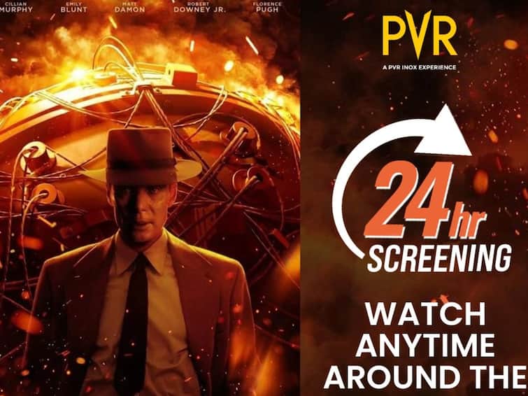 Oppenheimer movie screening 24 hours PVR Movie Release 21st July PVR Cinemas Oppenheimer: 24 மணிநேரமும் ஓப்பன்ஹைமர் படத்தைப் பார்க்கலாம்..1 லட்சம் டிக்கெட்டுகள் விற்று தீர்ந்தன.. பி.வி.ஆர் அதிரடி