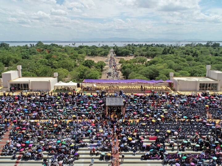School children who had arrived at the Satish Dhawan Space Centre in Sriharikota, Andhra Pradesh expressed their delight following the successful launch of Chandrayaan 3 into orbit. 