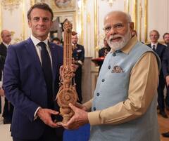 PM Modi Gifts Sandalwood Sitar To French Prez Macron, Here Are Other Exquisite Items He Gave — IN PICS