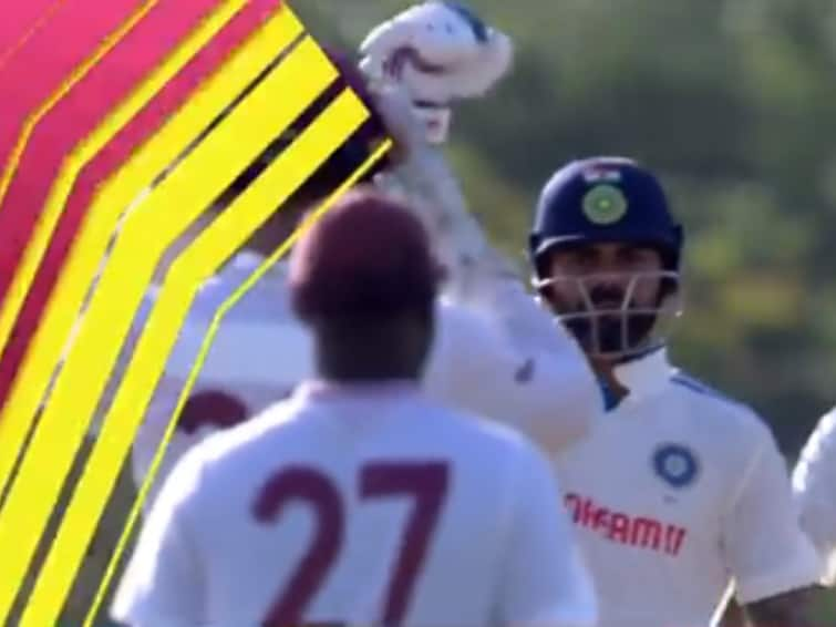 IND vs WI 1st Test: Watch What Virat Kohli Did After Hitting First Four Off 81st Ball IND vs WI 1st Test: Watch What Virat Kohli Did After Hitting First Four Off 81st Ball