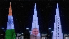 PM Modi UAE Visit : जगातील सर्वात उंच इमारतीवर झळकला पंतप्रधान मोदींचा फोटो, बुर्ज खलिफावर खास संदेश; UAE मध्ये जोरदार स्वागत