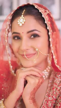 Shehnaaz Gill Exudes Grace While Donning Gorgeous Bridal Red Lehenga; See Pics