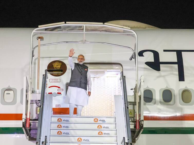 PM Modi Departs For UAE After Successful Two Day France Trip President Emmanuel Macron PM Modi Departs For UAE After Successful Two-Day France Trip