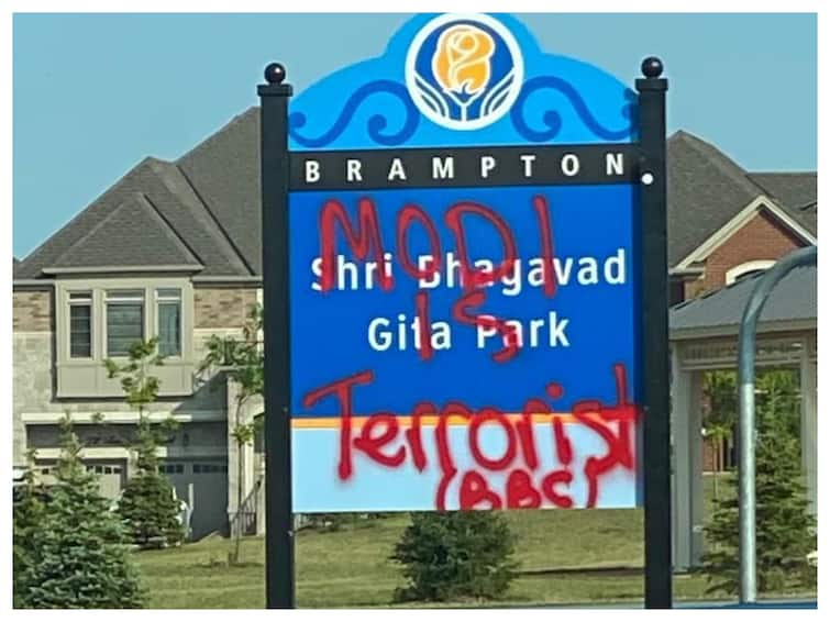 Canada: Signboard At Park Defaced With 'Anti-India' Graffiti Targeting PM Modi