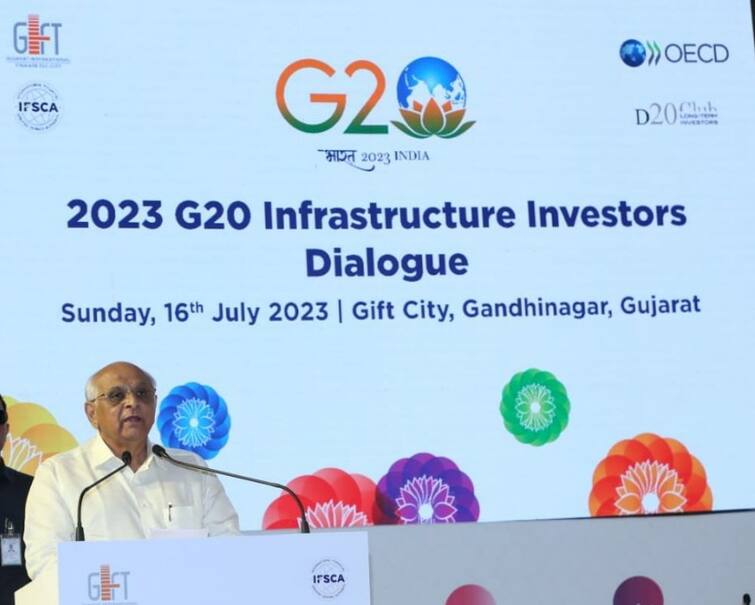 Gujarat CM Bhupendra Patel attends G20 Infrastructure Investors Dialogue in Gandhinagar G20 Infrastructure Investors Dialogue: ગુજરાતને બિઝનેસ અને ફાઈનાન્સિયલ એક્ટીવિટીનું ગ્લોબલ સેન્ટર બનાવાશેઃ CM ભૂપેન્દ્ર પટેલ