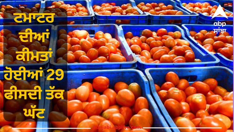 Wholesale price of tomatoes reduced by 29%, when will common people get relief? Tomato Prices: ਟਮਾਟਰ ਦੀਆਂ ਥੋਕ ਕੀਮਤਾਂ ਹੋਈਆਂ 29 ਫੀਸਦੀ ਤੱਕ ਘੱਟ, ਜਾਣੋ ਆਮ ਜਨਤਾ ਨੂੰ ਕਦੋਂ ਮਿਲੇਗੀ ਰਾਹਤ?