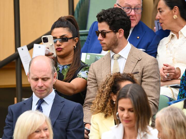 Speaking about their outfits, Priyanka donned a green and black dress for her look. The sleeveless dress features a small neckline with patches in different shades of green all over it. She paired it with black thigh-high boots that went well with her outfit. (Image Source: Getty)