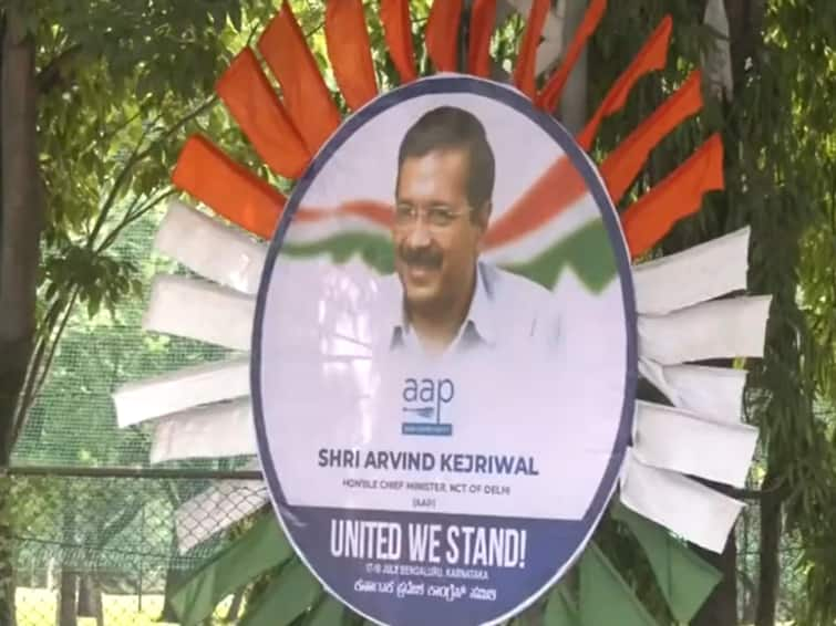 Opposition Meeting Posters Arvind Kejriwal Nitish Kumar Mehbooba Mufti Bengaluru Posters Featuring Kejriwal, Nitish Kumar, Mehbooba Mufti Come Up In Bengaluru Ahead Of Opposition Meeting