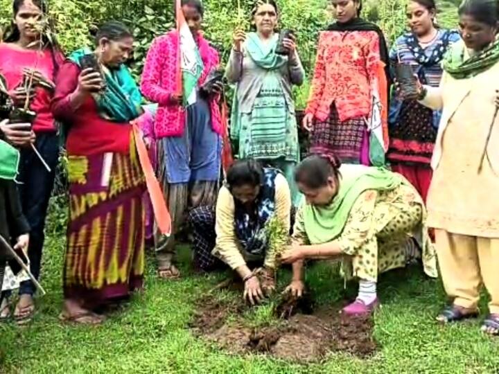 Uttarakhand Harela festival celebrated Mussoorie Congress women Workers Planted saplings ANN Uttarakhand News: मसूरी में धूमधाम के साथ मनाया गया हरेला पर्व, महिला कांग्रेस कार्यकर्ताओं ने लगाए पौधे