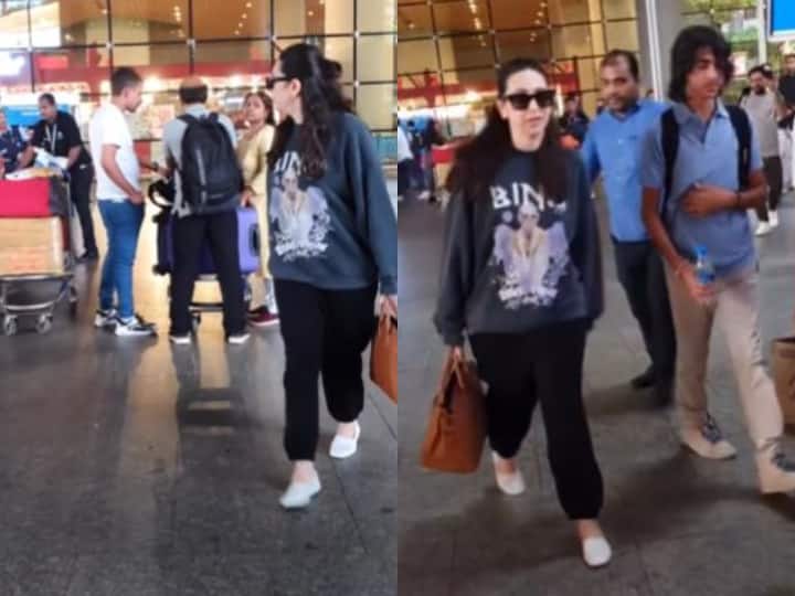 Karisma looked upset with her 13-year-old son, refused to get the photo clicked together