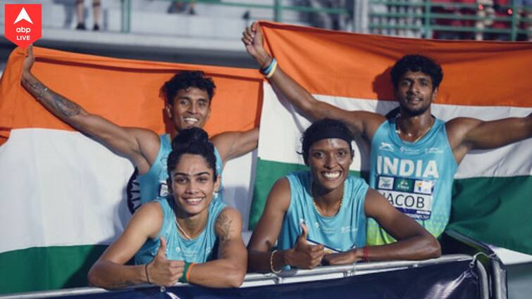 Asian Athletics Championships: India wins 4x400m mixed relay gold, breaks National Record Asian Athletics Championships: এশিয়ান অ্যাথলেটিক্স চ্যাম্পিয়নশিপে জাতীয় রেকর্ড গড়ে সোনা ভারতের মিক্সড রিলে টিমের