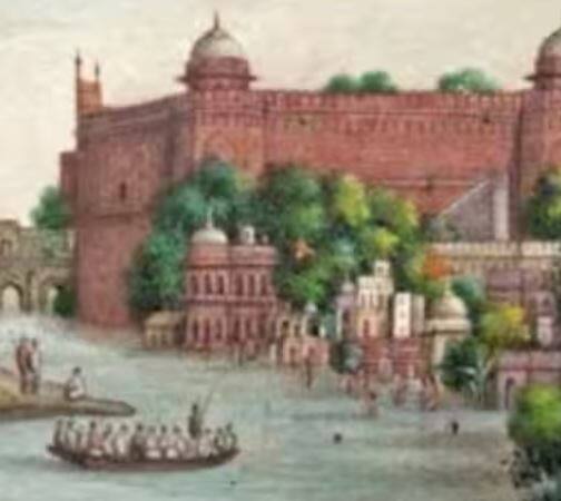 19ਵੀਂ ਸਦੀ ਦੀ ਮੁਗ਼ਲ ਪੇਂਟਿੰਗ ਵਿੱਚ ਯਮੁਨਾ ਨੂੰ ਲਾਲ ਕਿਲ੍ਹੇ ਅਤੇ ਸਲੀਮਗੜ੍ਹ ਕਿਲ੍ਹੇ ਦੇ ਵਿਚਕਾਰ ਵਹਿੰਦਿਆਂ ਦੇਖਿਆ ਜਾ ਸਕਦਾ ਹੈ।