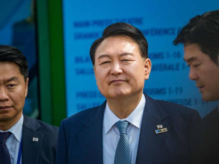 President Yoon also visited the flood-hit North Gyeongsang province and said this kind of extreme weather event will become commonplace and that people must accept climate change and deal with it. (Source: Getty)