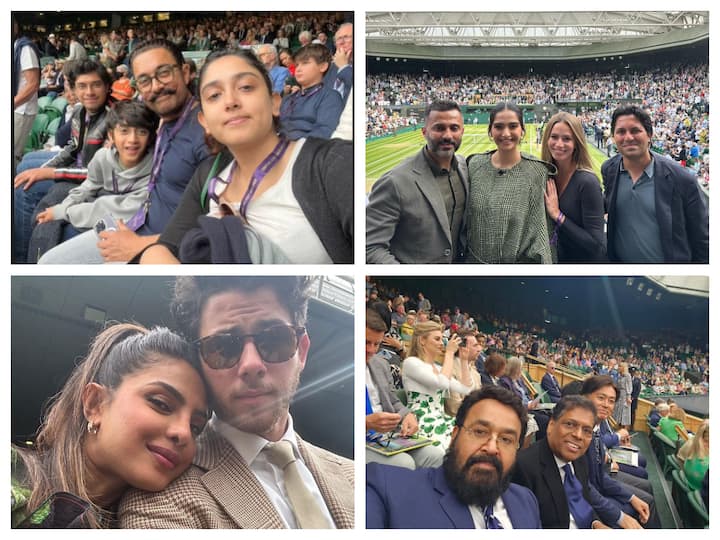 Bollywood star Aamir Khan was present at the Wimbledon finals with her daughter Ira Khan and sons Junaid and Azad. Here's a look at all the other celebs who were spotted at Wimbledon this year.