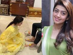 Actress Pranita: ’கணவருக்கு பாதபூஜை’.. ‘சனாதன தர்மத்திற்கு ஆதரவு’.. இணையவாசிகளிடம் சிக்கிய பிரணீதா..
