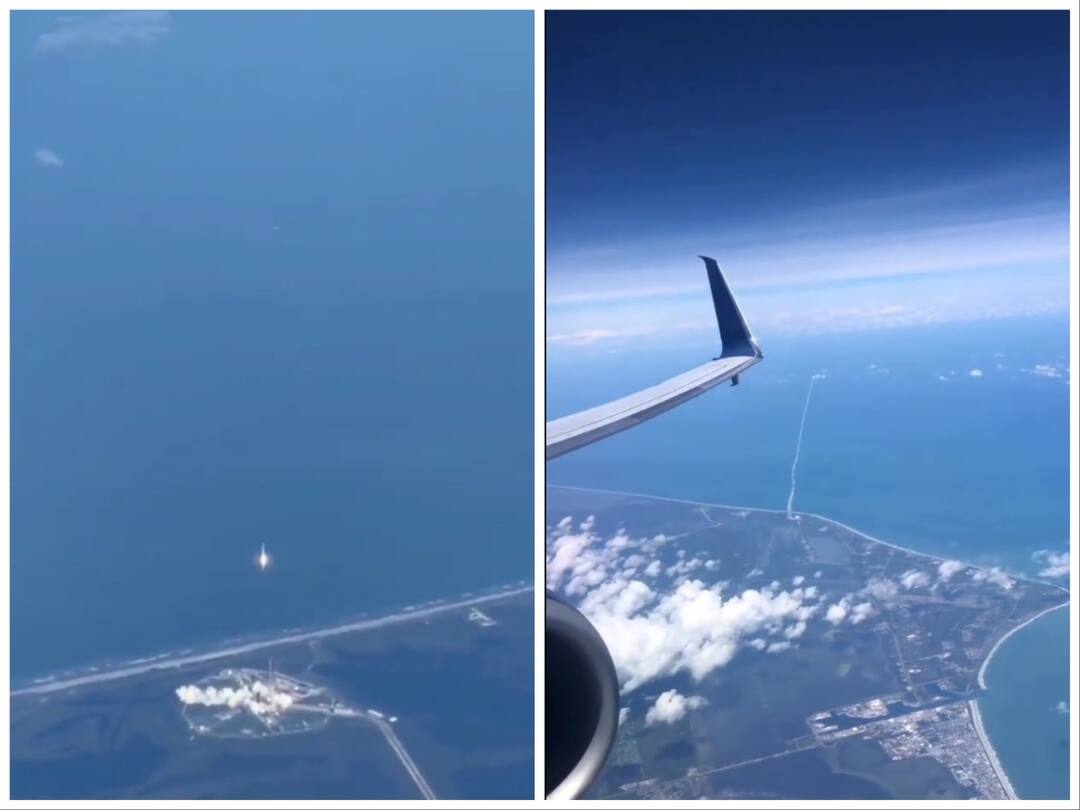 Watch Video: சந்திரயானை விமானத்தில் இருந்தபடி கண்டுகளித்த பயணிகள்; இப்போது வைரலாகும் வீடியோ.. Chandrayaan 3 Mission Launch Aerial View Plane Passenger Captures Moment Rocket Launches into Space- Watch Video Watch Video: சந்திரயானை விமானத்தில் இருந்தபடி கண்டுகளித்த பயணிகள்; இப்போது வைரலாகும் வீடியோ..