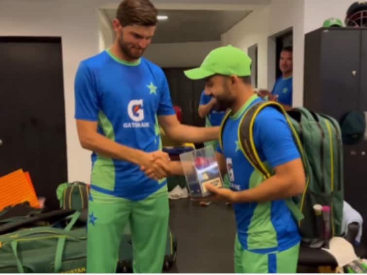 Pakistan vs Sri Lanka 1st Test Day 1 Highlights Shaheen Afridi Presented With Memento For Shaheen Afridi 100 Test wickets celebration PAK vs SL 1st Test: Shaheen Afridi Presented With Special Souvenir On Completing 100 Test Wickets. WATCH