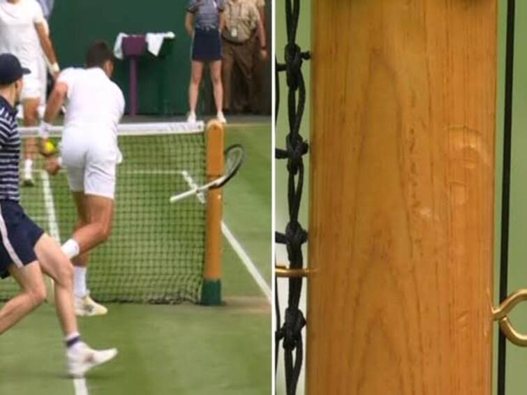 Defeat in the Wimbledon final Djokovic broke the racquet in anger in the middle of the game Video Djokovic : விம்பிள்டன் இறுதிப்போட்டியில் தோல்வி… கோபத்தில் ராக்கெட்டை அடித்து உடைத்த ஜோகோவிச்!