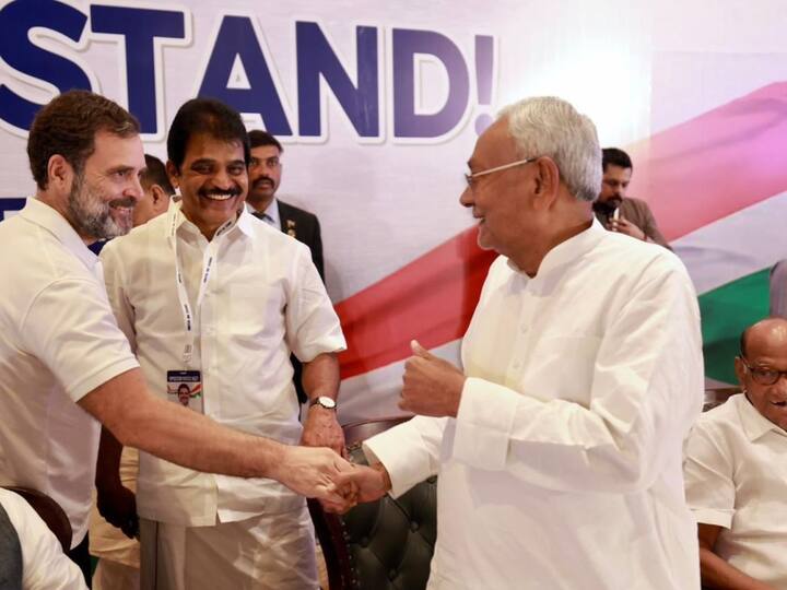 Bihar Chief Minister Nitish Kumar, who had convened the first mega meeting of the opposition parties, also attended the meeting in Bengaluru. (Source: Congress)