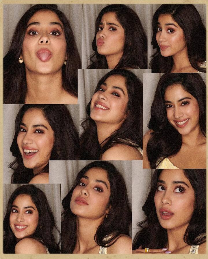 తన క్యూట్ ఎక్స్ ప్రెషన్స్ తో నెటిజన్ల మనసు కొల్లగొట్టేసింది.  Image credit: Janhvi Kapoor/Instagram
