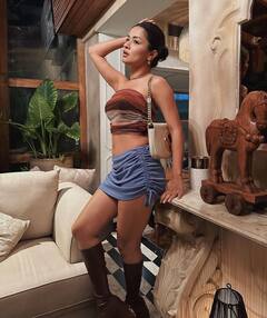 Avneet Kaur Slays In A Brown Top And Blue Skirt