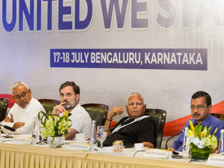 Opposition announces new alliance name INDIA  Indian National Democratic Inclusive Alliance Opposition Meeting: भाजपचा मुकाबला करणार INDIA! भाजपविरोधी पक्षांच्या बैठकीत आघाडीच्या नावावर शिक्कामोर्तब