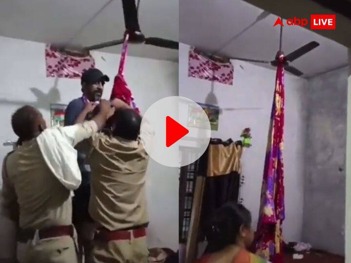 Man about to commit suicide police break door and saved him in saharanpur viral video Viral Video: बंद कमरे में फांसी लगाकर लटकने ही वाला था शख्स... तभी पुलिस ने आकर तोड़ दिया गेट, देखिए फिर क्या हुआ?