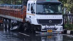 Mumbai Accident : भरधाव ट्रक डिव्हायडरला धडकला, वाहनाचं मोठं नुकसान