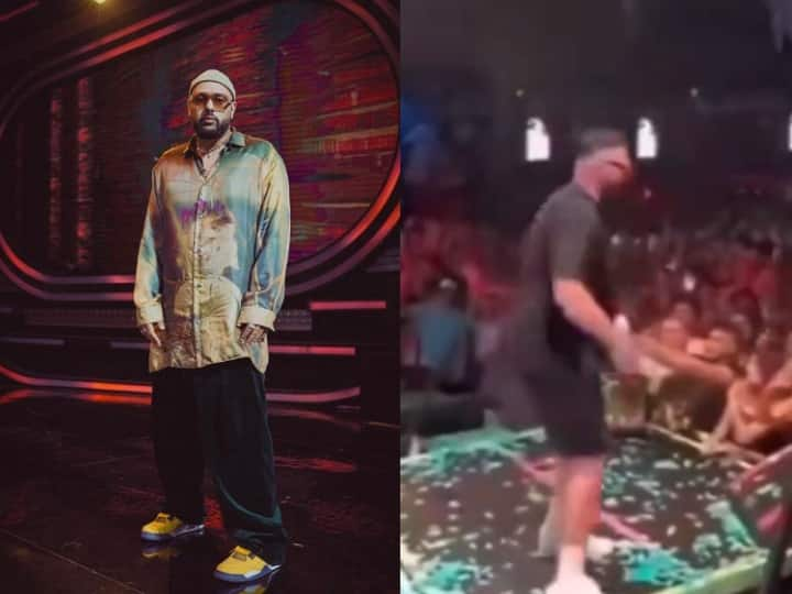 Badshah reaction to viral video claiming he fell off stage during his show Badshah Video: लाइव कॉन्सर्ट में स्टेज से गिर गए थे बादशाह? वायरल वीडियो पर रैपर बोले- मेरे हाथ...