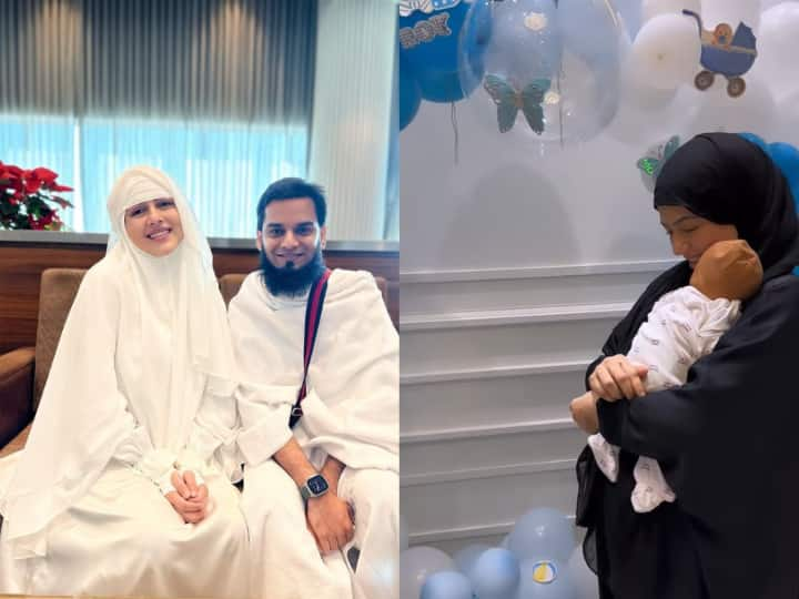 sana khan and newborn baby boy received grand welcome husband gave surprise न्यू बॉर्न बेबी को लेकर घर पहुंचीं Sana Khan को मिला पति से सरप्राइज, घर पर हुआ ग्रैंड वेलकम