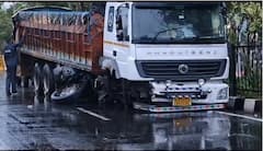 Mumbai Accident : भरधाव ट्रक डिव्हायडरला धडकला, वाहनाचं मोठं नुकसान