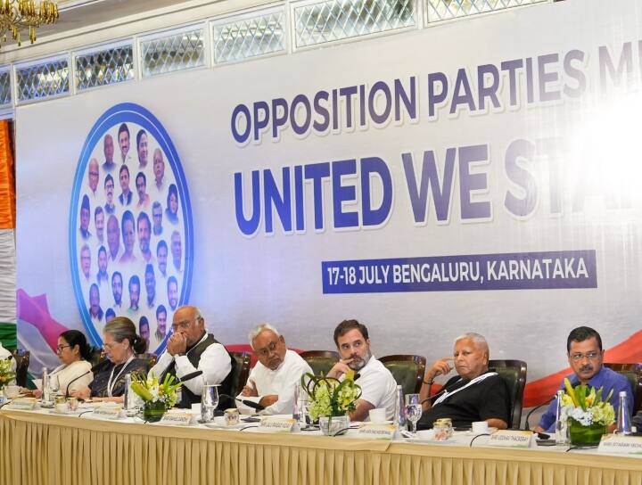 Opposition Parties Meeting grand alliance name could be India as proposed in meet INDIA होगा विपक्षी गठबंधन का नाम, सीट बंटवारे को लेकर इस फॉर्मूले पर बनी सहमति