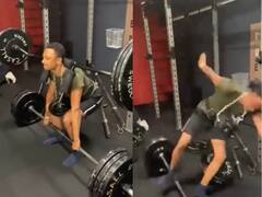 जिम में इक्विपमेंट के साथ मस्ती कर रहा था शख्स, भुगतना पड़ गया बुरा अंजाम-Video