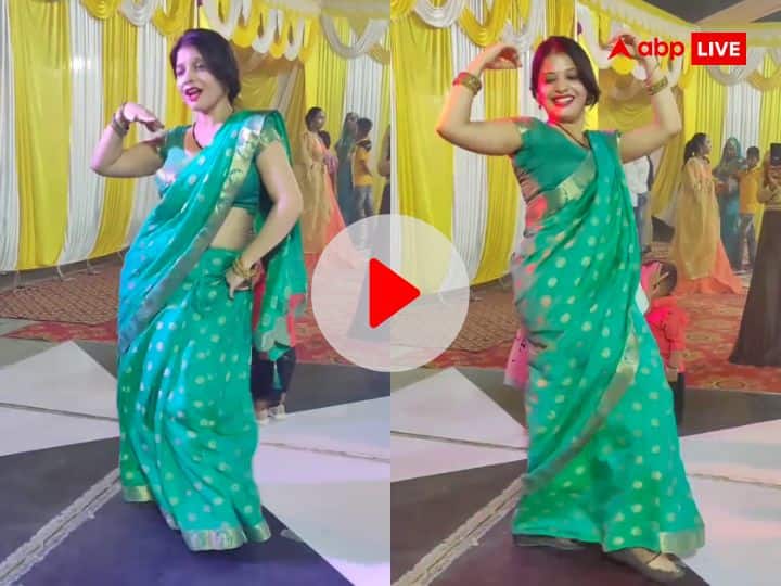 Woman dance in saree on haryanvi song video viral on social media instagram viral reel Dance Viral Video: साड़ी में हरियाणवी गाने पर महिला ने किया जबरदस्त डांस, लोग बोले-  'भाभी जी ने तो आग ही लगा दी'