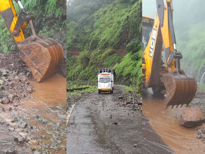 Sindhudurg News: सिंधुदुर्गात मुसळधार पाऊस कोसळत असून, पावसामुळे दरड कोसळली आहे. सध्या आंबोलीत दाट धुक्याची चादर, मुसळधार पाऊस असं वातावरण आहे