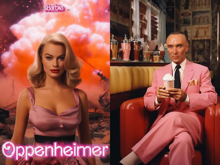 AI artist imagined a Barbie X Oppenheimer crossover with Cilian Murphy in Barbie and Margot Robbie in Oppenheimer; see pics