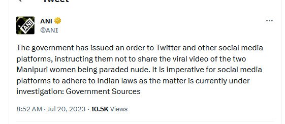 Manipur Violence: விஸ்வரூபம் எடுத்த பழங்குடியின பெண்கள் விவகாரம்.. ட்விட்டருக்கு மத்திய அரசு அதிரடி உத்தரவு!