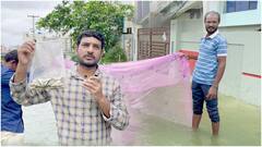 Hyderabad Rains | హైదరాబాద్ లో భారీగా వర్షాలు...రోడ్లపై చేపల వేట | ABP Desam