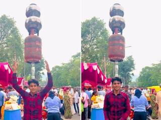 Amazing Video: ਨੌਜਵਾਨ ਨੇ ਸਿਰ 'ਤੇ ਰੱਖਿਆ ਗਲਾਸ, ਉਸ ਦੇ ਉੱਪਰ ਖੜ੍ਹਾ ਕਰ ਦਿੱਤਾ ਗੈਸ ਸਿਲੰਡਰ, ਕਿ ਤੁਸੀਂ ਕਦੇ ਦੇਖਿਆ ਅਜਿਹਾ ਕਰਤੱਬ!