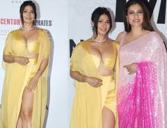 ડીપ નેક ડ્રેસમાં Tanishaa Mukerji એ લૂંટી મહેફિલ, સાડીમાં ફિક્કી લાગી કાજોલ