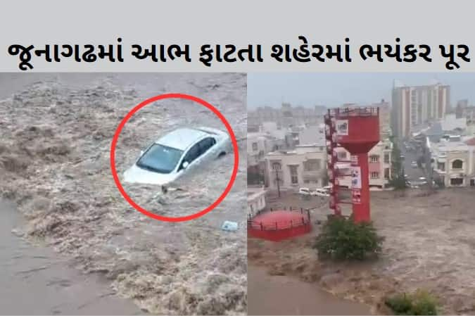 Heavy Rain in Junadgadh Floods in city Junagadh Rain: જૂનાગઢમાં આભ ફાટતા શહેરમાં ભયંકર પૂર, વીડિયો જોઈ હચમચી જશો