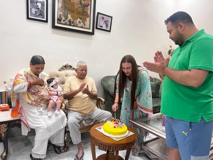 Tejashwi Yadav shared pictures of wife Rajshree’s birthday, Lalu Rabri was also seen